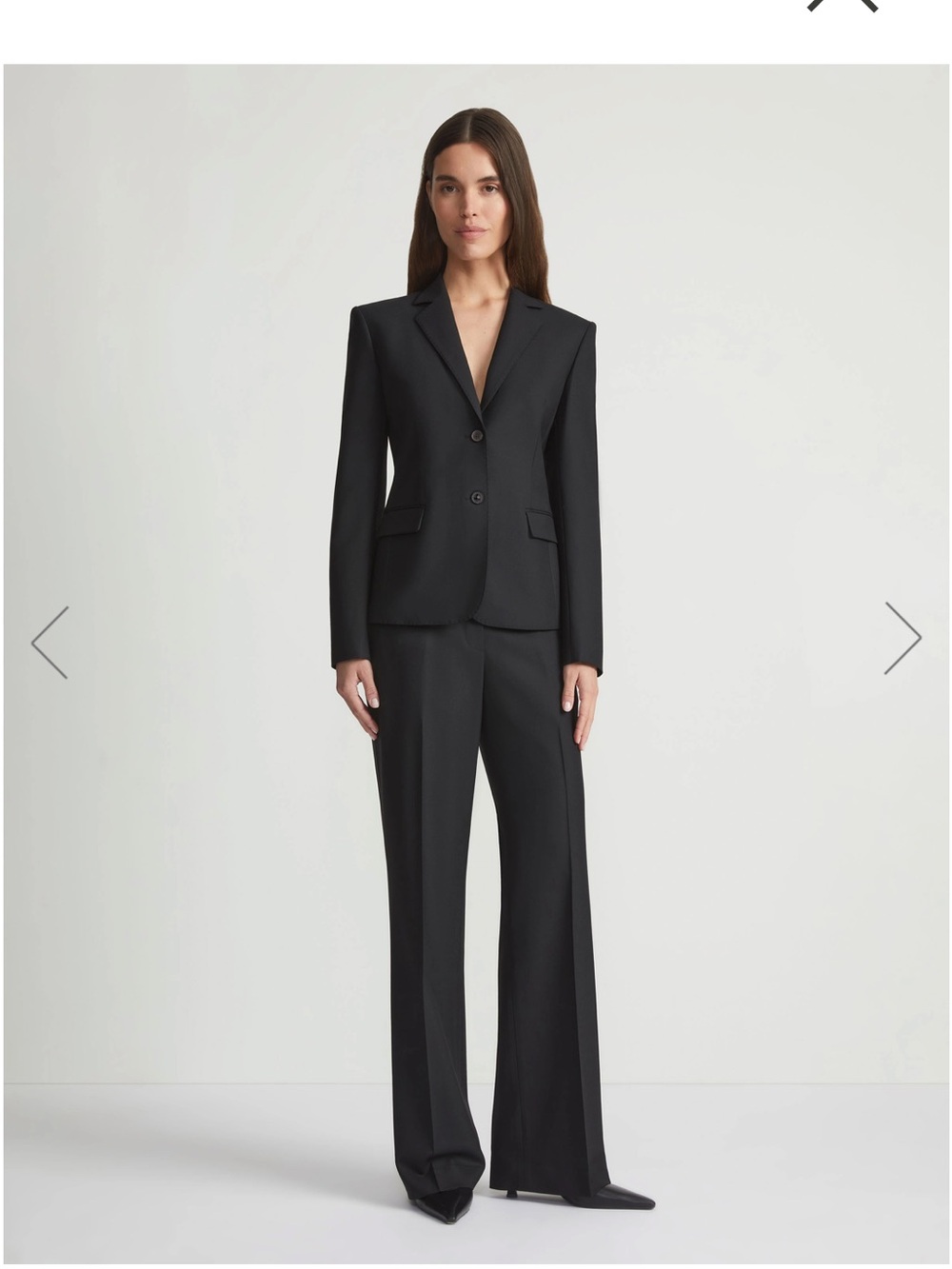 Lafayette 148 New York Black Wool Tailored Wide-Leg Dress Pants